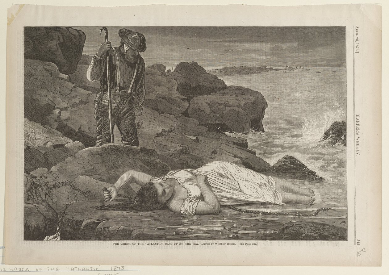 El naufragio del Atlantic arrojado a la orilla por el mar de Winslow Homer
