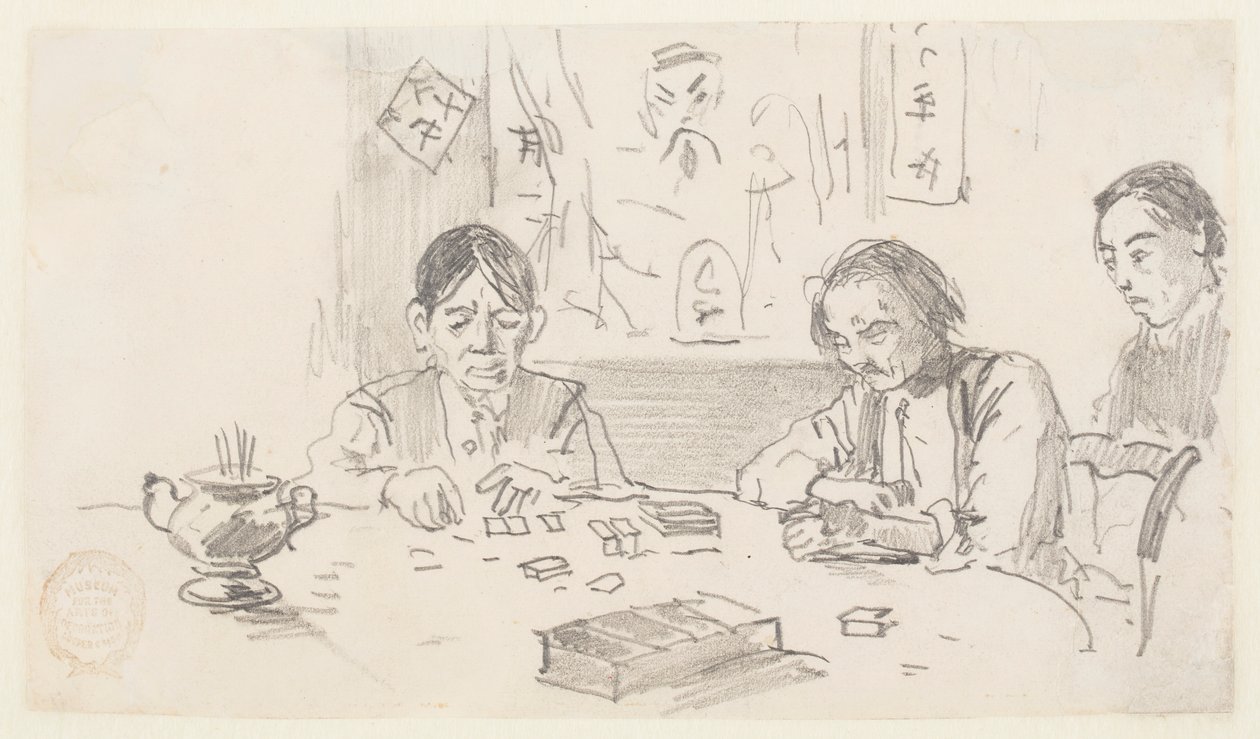 Tres Hombres Chinos Jugando Dominó en un Club de la Calle Baxter, Ciudad de Nueva York de Winslow Homer