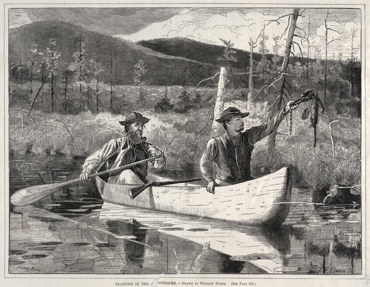 Trampeo en los Adirondacks de Winslow Homer
