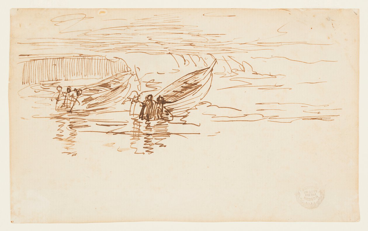 Dos dories siendo lanzados, Inglaterra de Winslow Homer