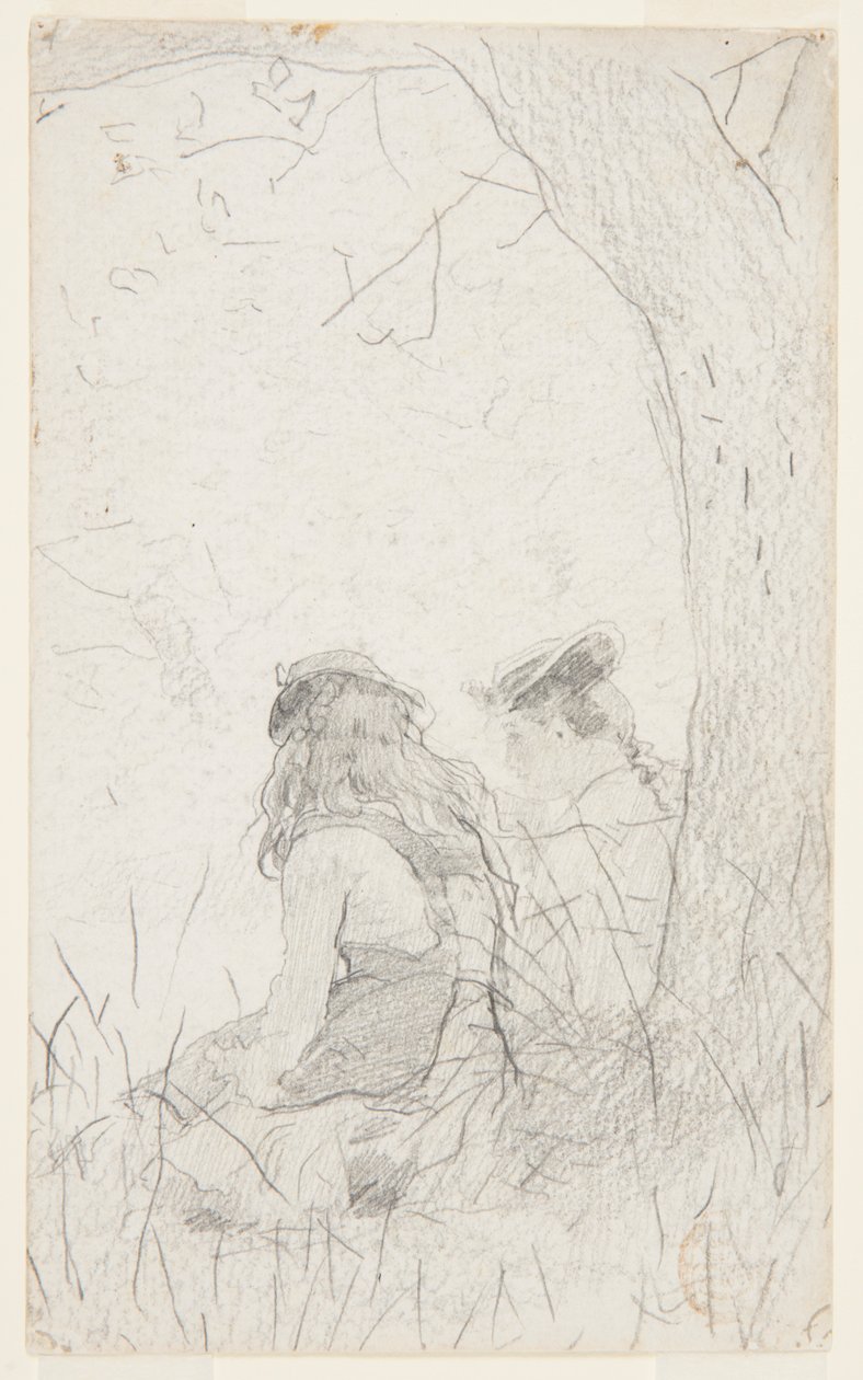 Dos chicas sentadas en un banco de Winslow Homer