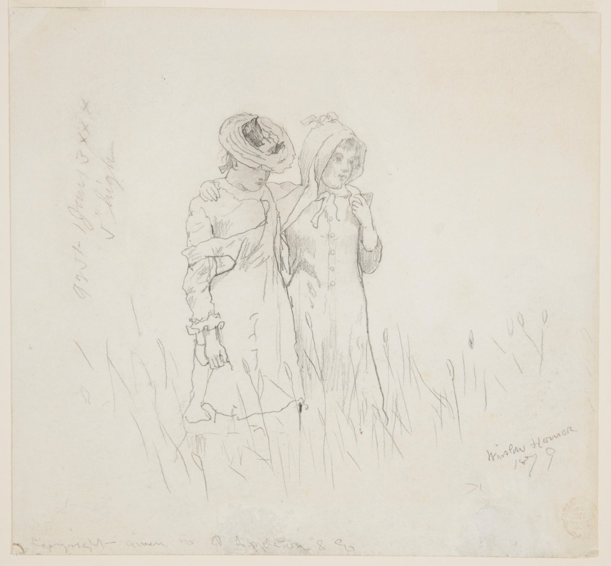 Dos chicas en un campo de Winslow Homer