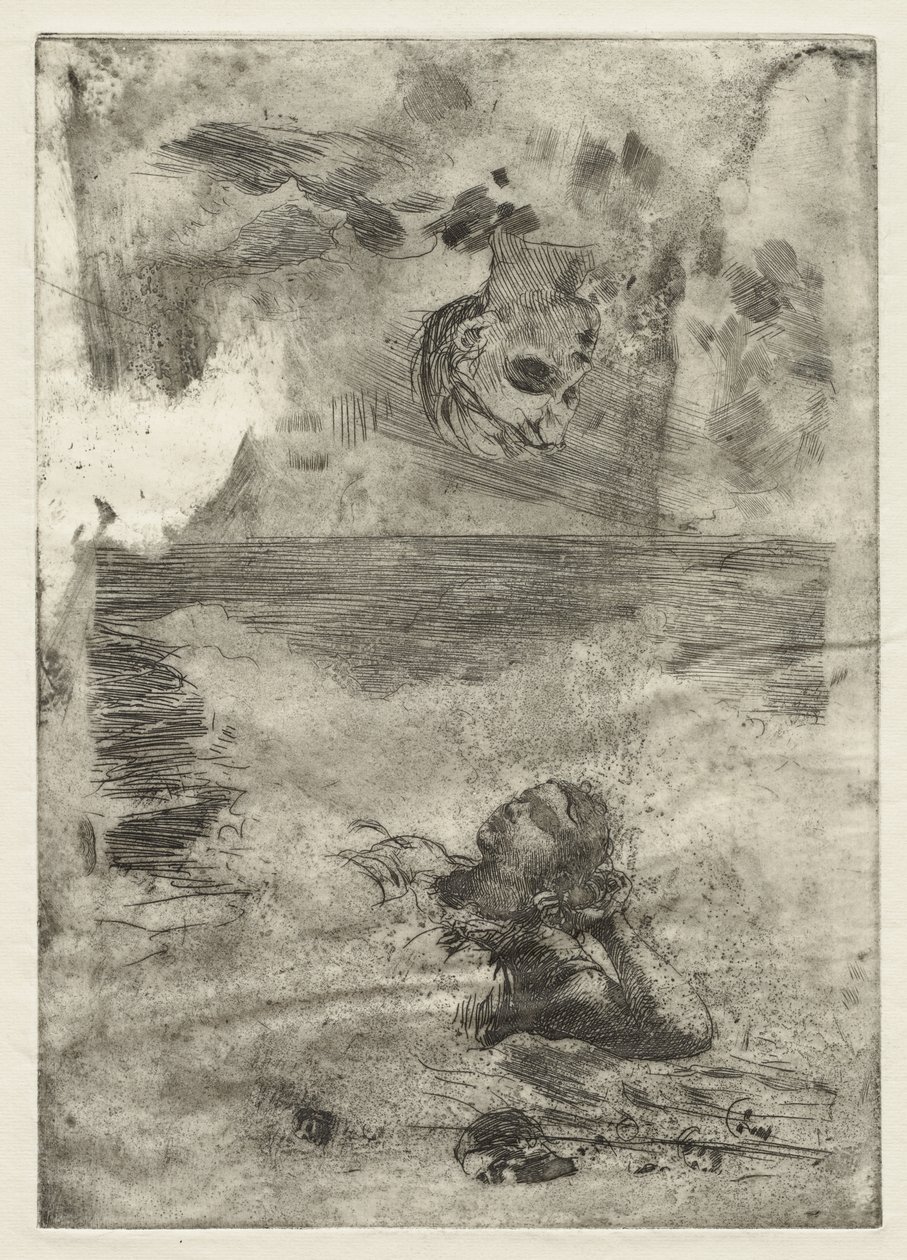 Dos cabezas, estudio después de "Undertow", c.1886, impreso c.1967 de Winslow Homer