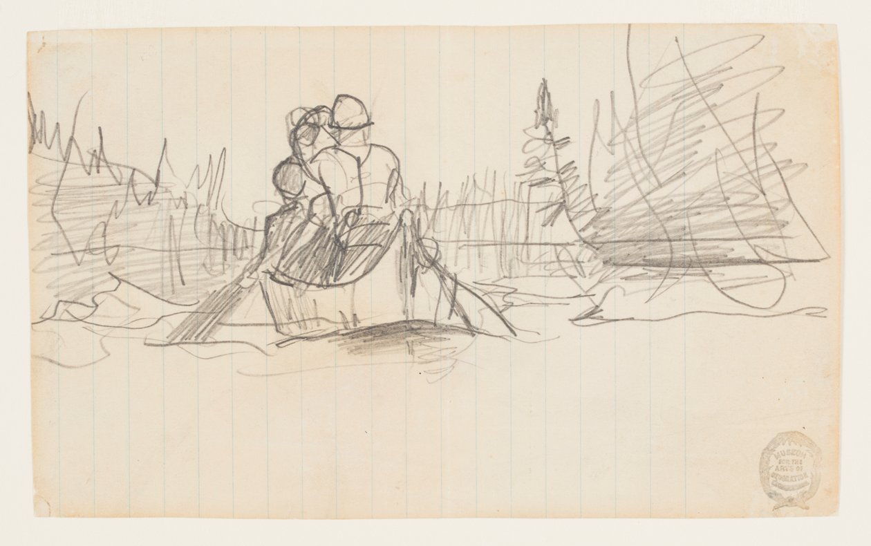 Dos hombres en una canoa de Winslow Homer