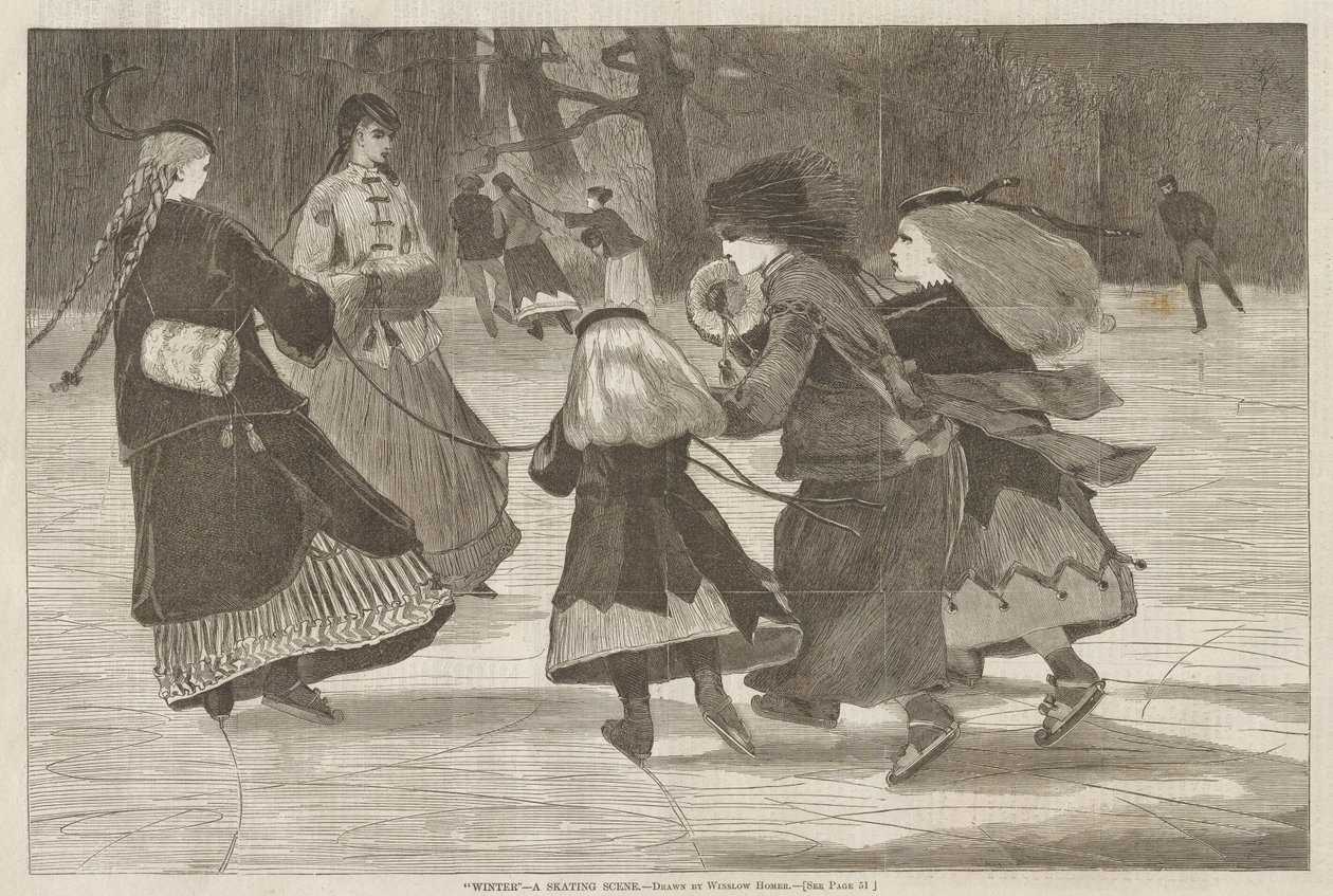 Invierno: una escena de patinaje de Winslow Homer