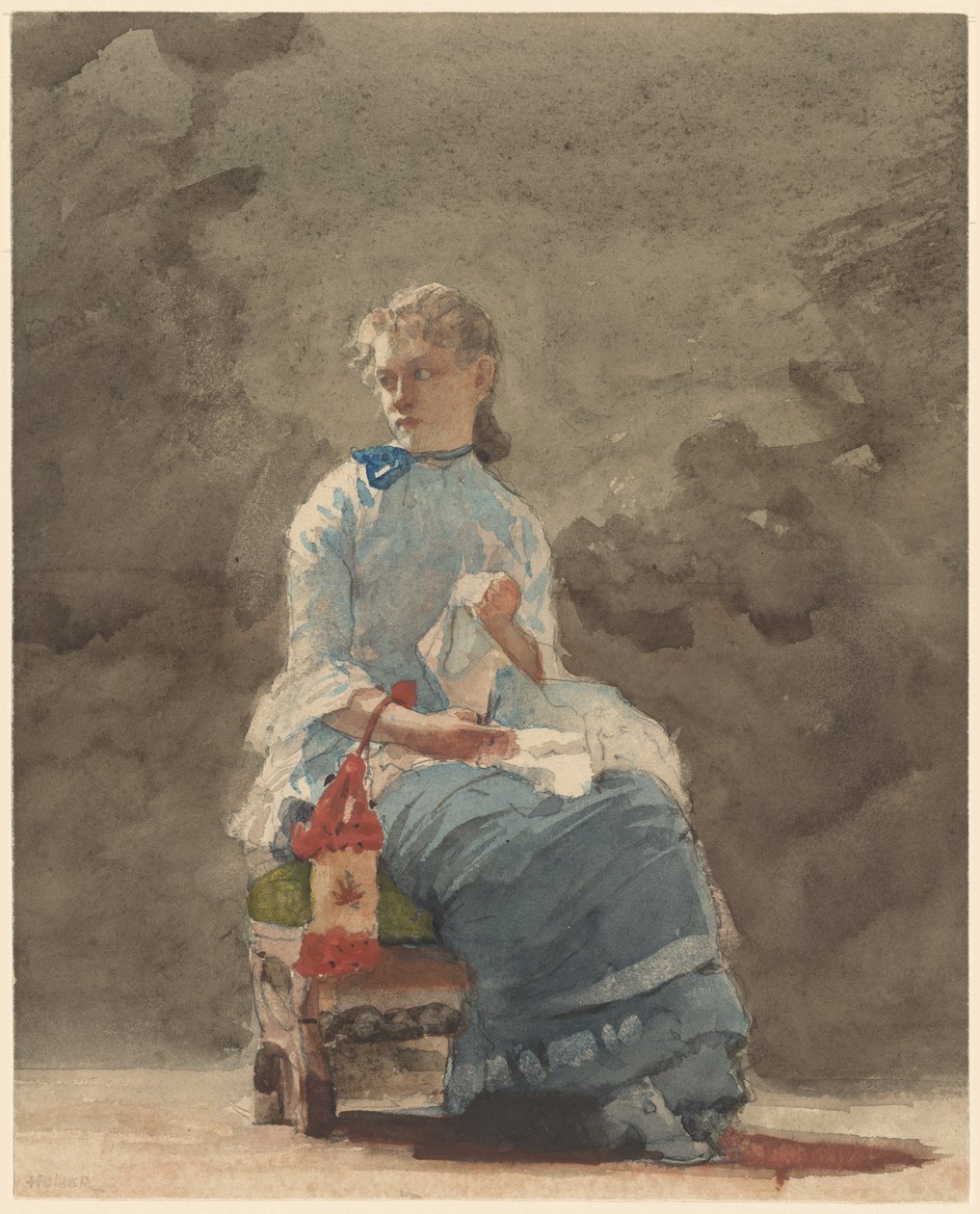 Mujer cosiendo, 1878-9 de Winslow Homer