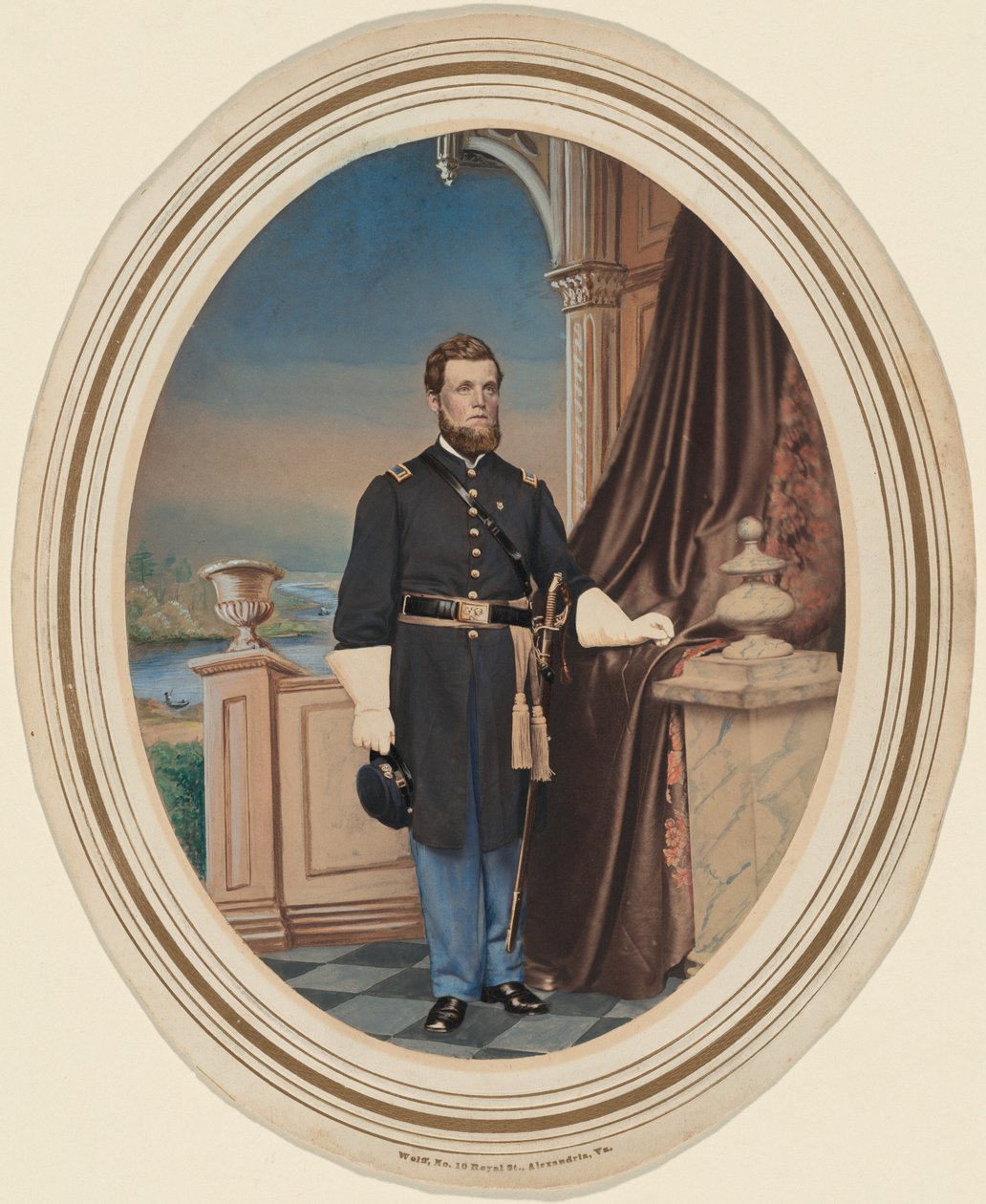 Retrato de un Teniente Primero de Infantería,c. 1863 (foto) de Wolff