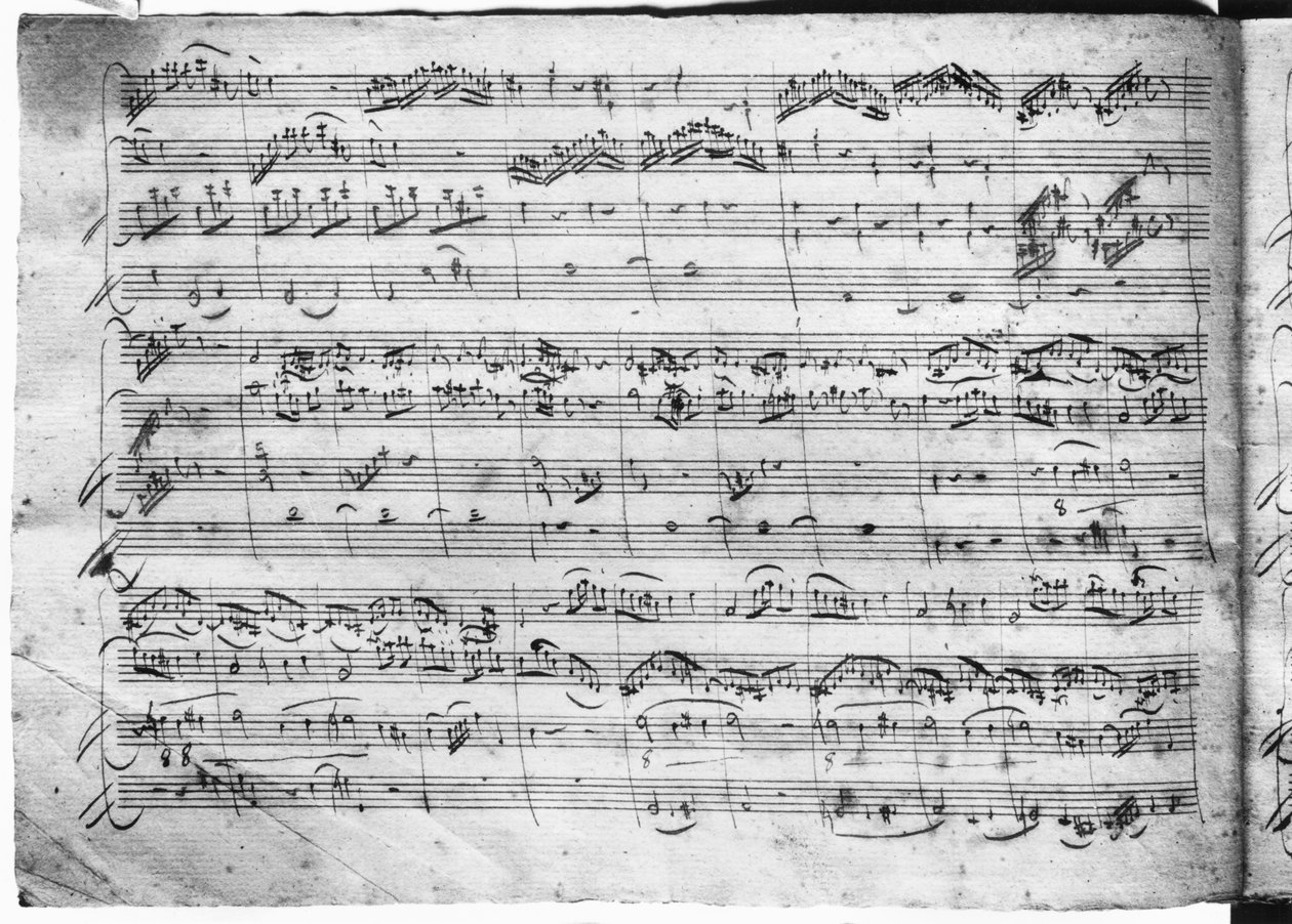Trío en sol mayor para violín, clavecín y violonchelo (K 496) 1786 (2ª página) de Wolfgang Amadeus Mozart