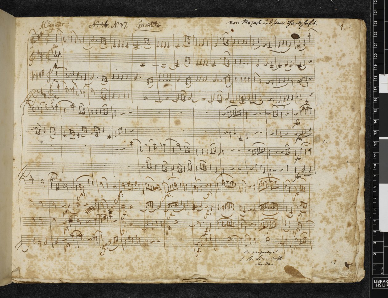 Añadir MS 37764 f.1 Cuarteto de cuerda en re mayor, K. 499 de Wolfgang Amadeus Mozart