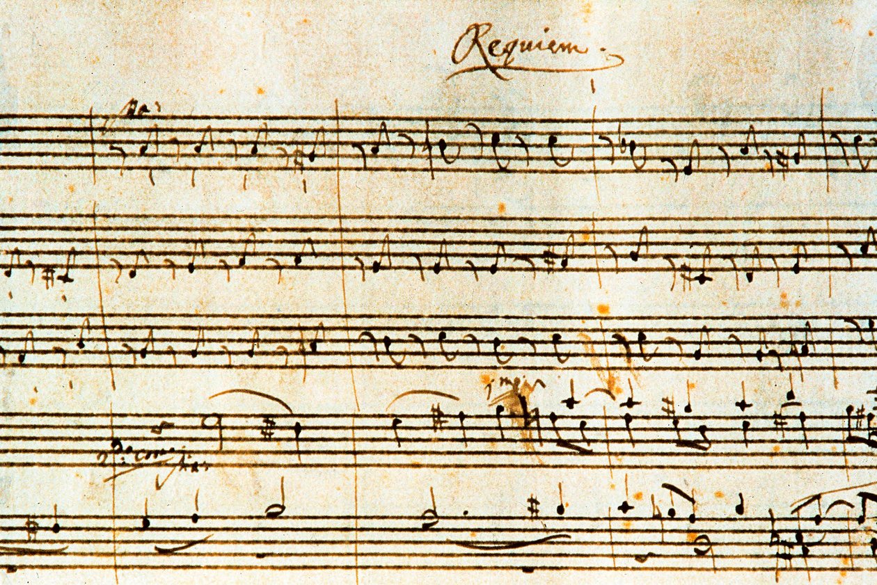 Partitura autógrafa del Réquiem, K. 626 por el compositor austríaco Wolfgang Amadeus Mozart (1756-1791) de Wolfgang Amadeus Mozart