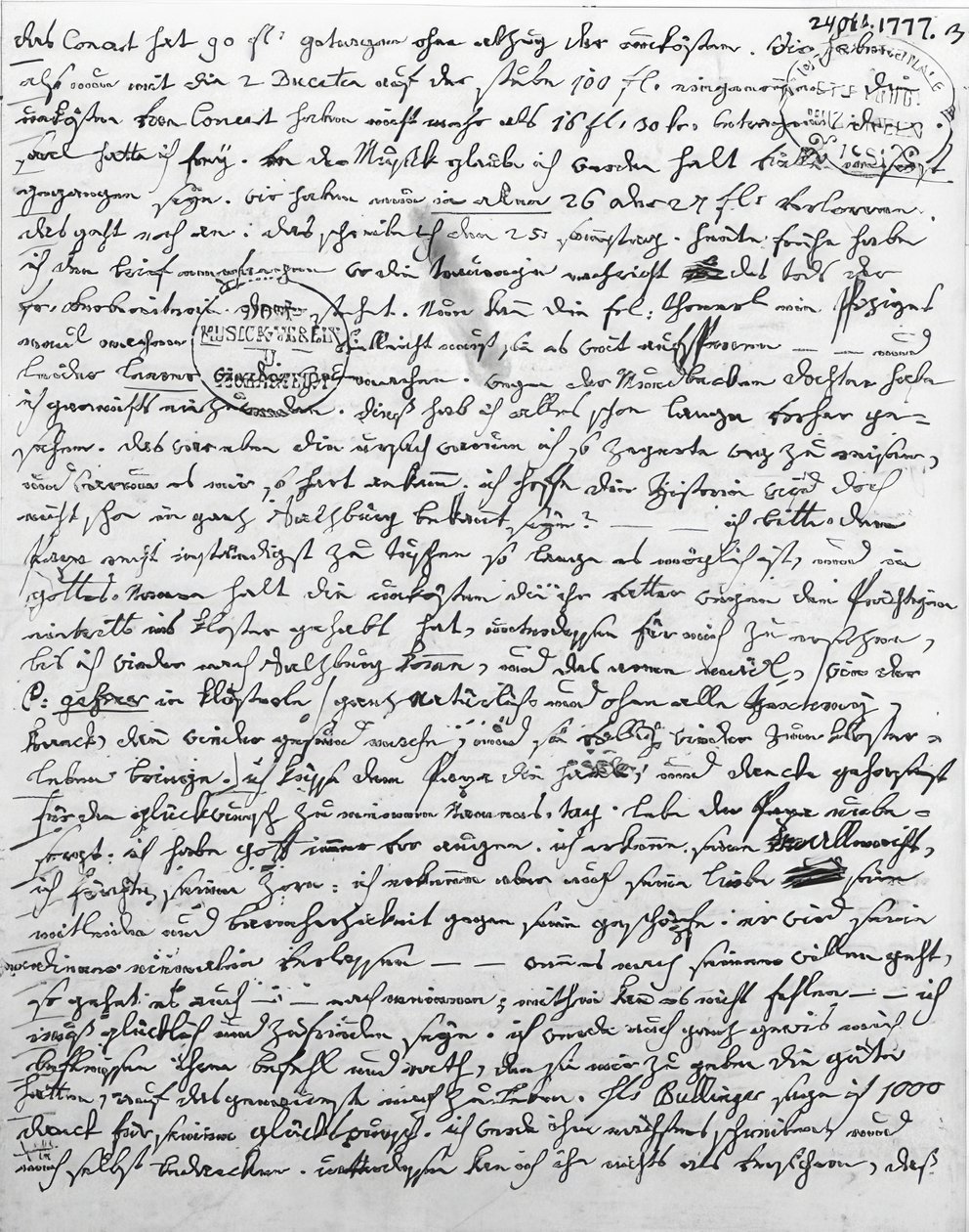 Carta de W. A. Mozart. 24 de octubre de 1777 de Wolfgang Amadeus Mozart