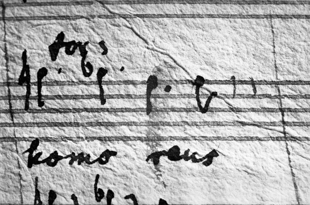 Partitura del Réquiem de Mozart, últimas notas que escribió ... de Wolfgang Amadeus Mozart