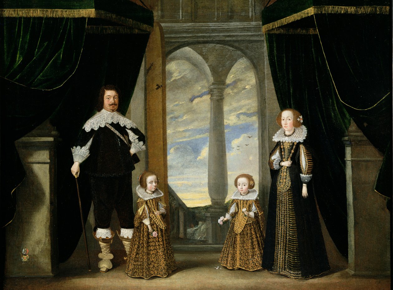 Retrato de un noble, su esposa y sus dos hijas de Wolfgang Heimbach