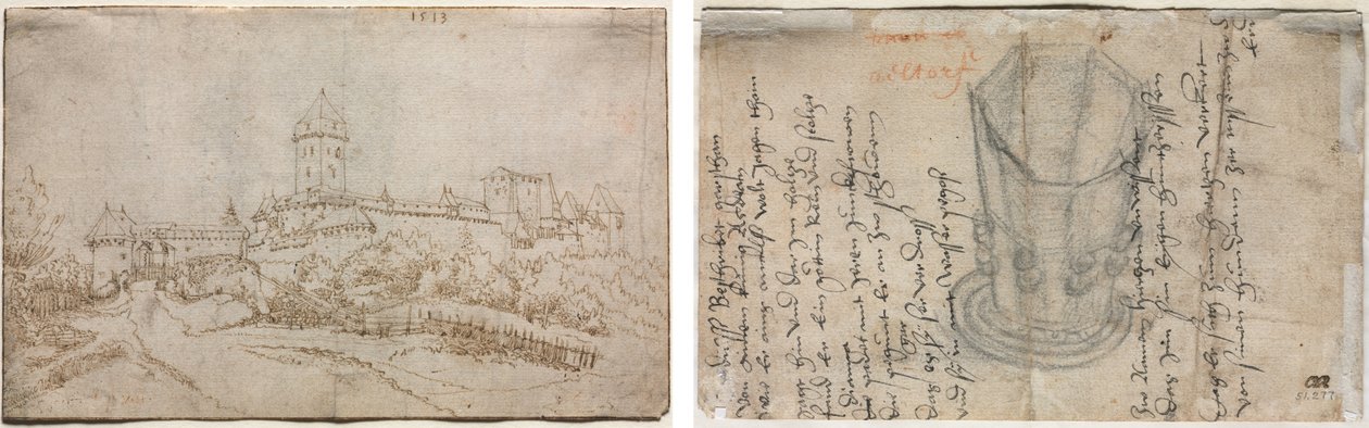 Vista de un Castillo (recto); Copa Octogonal (verso) de Wolfgang Huber