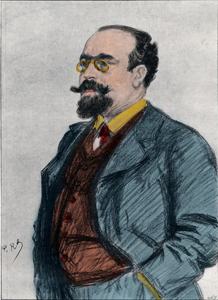 Retrato de Lazare Bernard (Bernard Lazare) (1865-1903) crítico literario judío francés, periodista político, polemista y anarquista de Woodbine K. Hinchliff