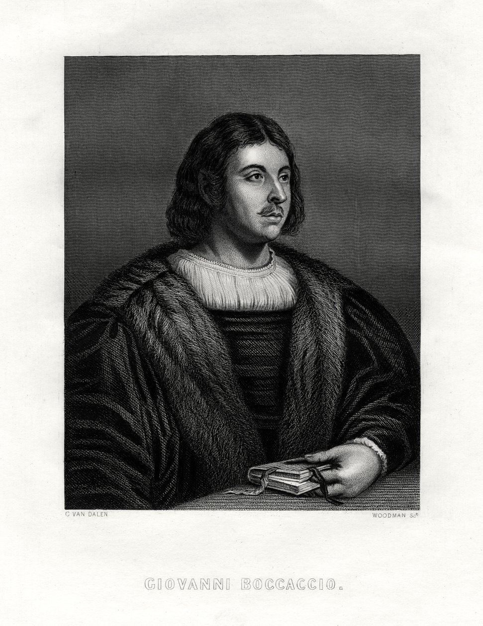 Giovanni Boccaccio, autor y poeta italiano, siglo XIX de Woodman
