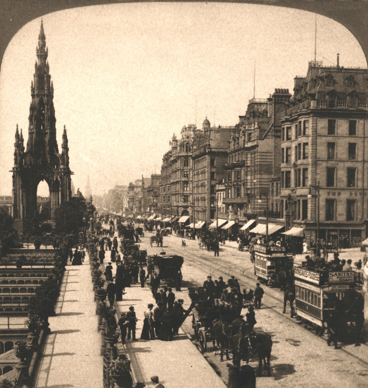 Calle Princes, Edimburgo, 1896 de Works and Sun Sculpture Studios