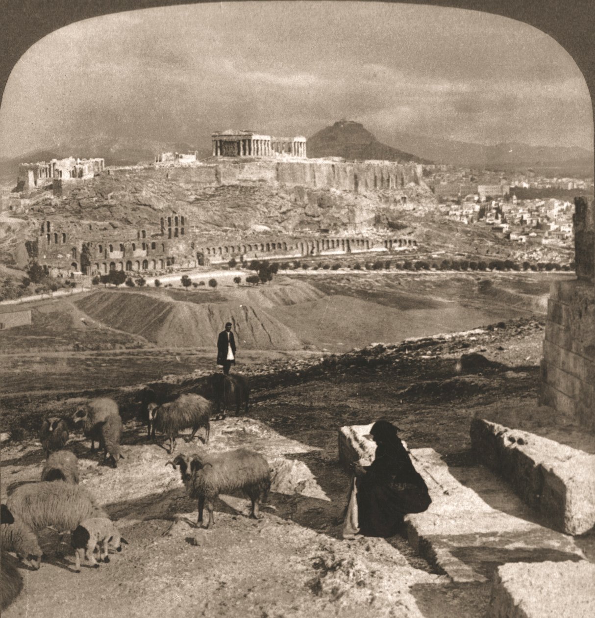 La Acrópolis, Atenas, Grecia, 1902 de Works and Sun Sculpture Studios