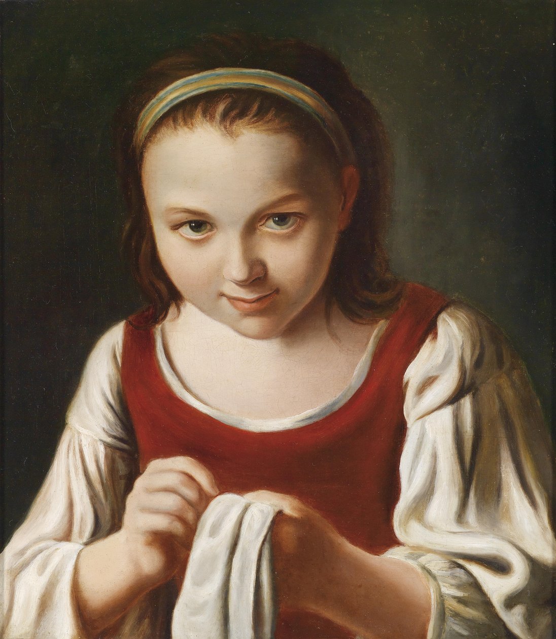 Una niña cosiendo de Pietro Antonio Rotari