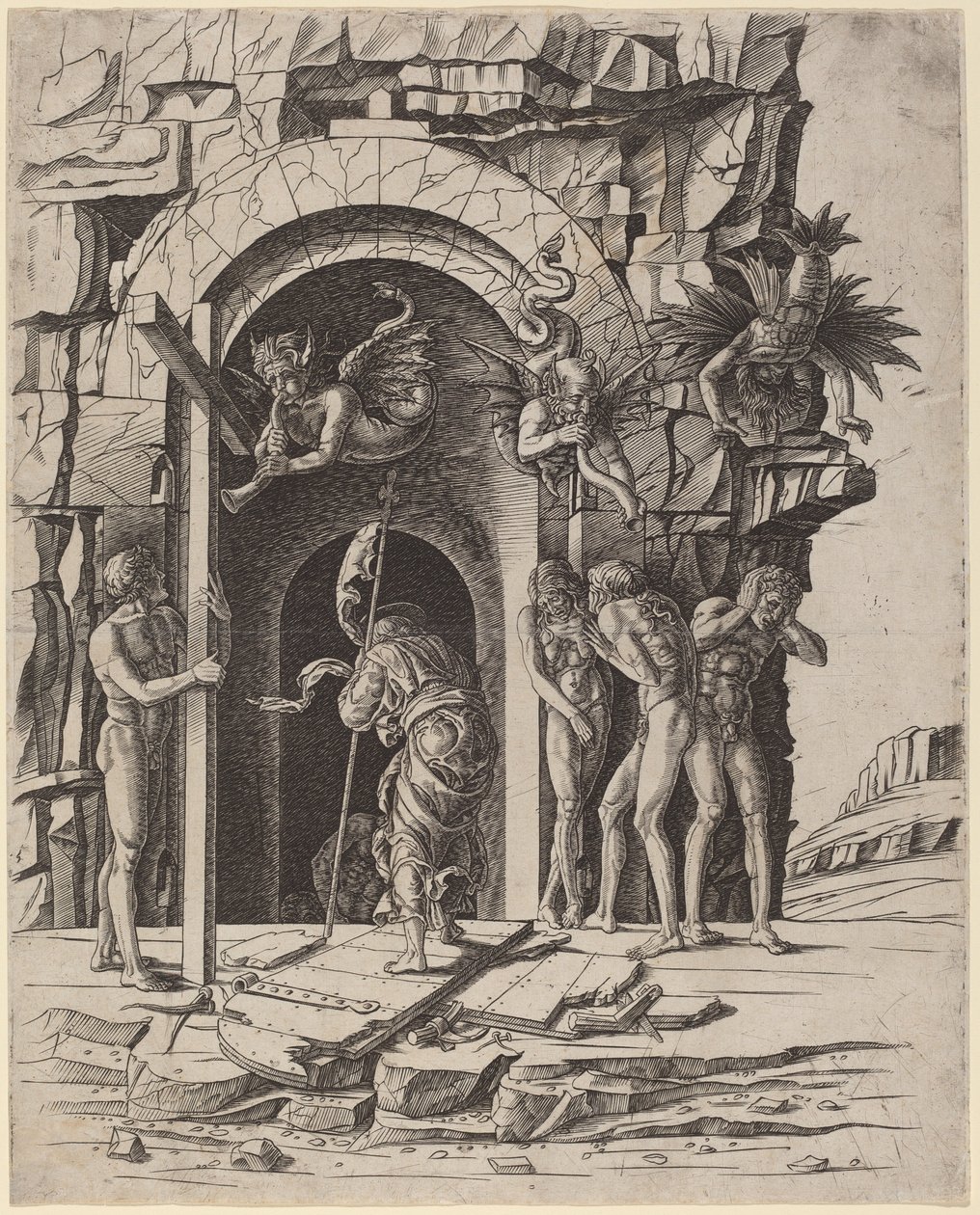 Descenso al limbo de Workshop of Andrea Mantegna