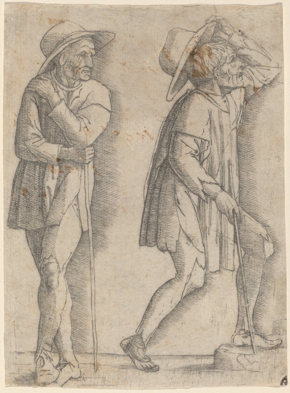 Dos Campesinos de Workshop of Andrea Mantegna