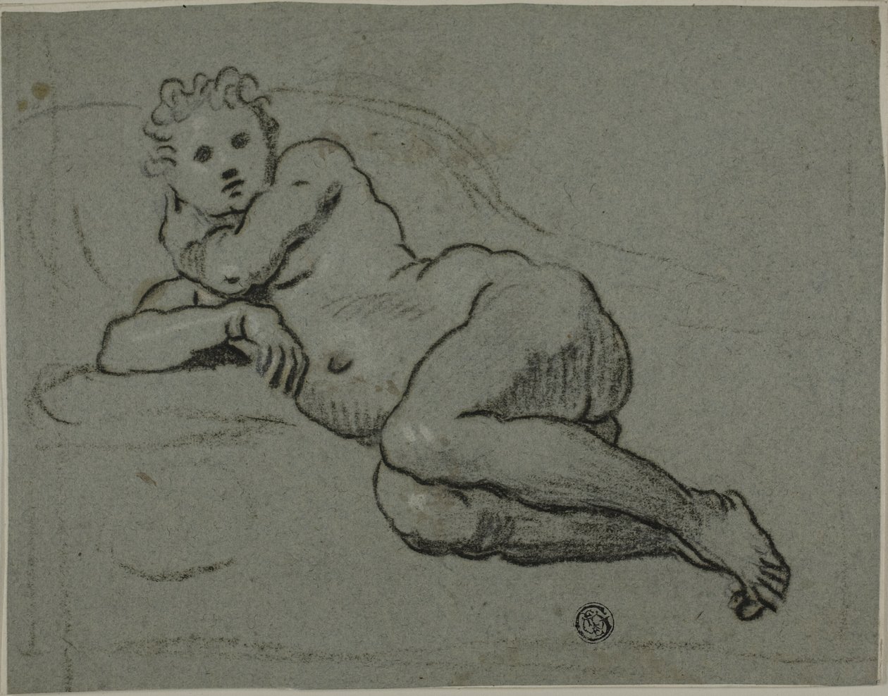 Desnudo reclinado de Workshop of Domenico Tintoretto