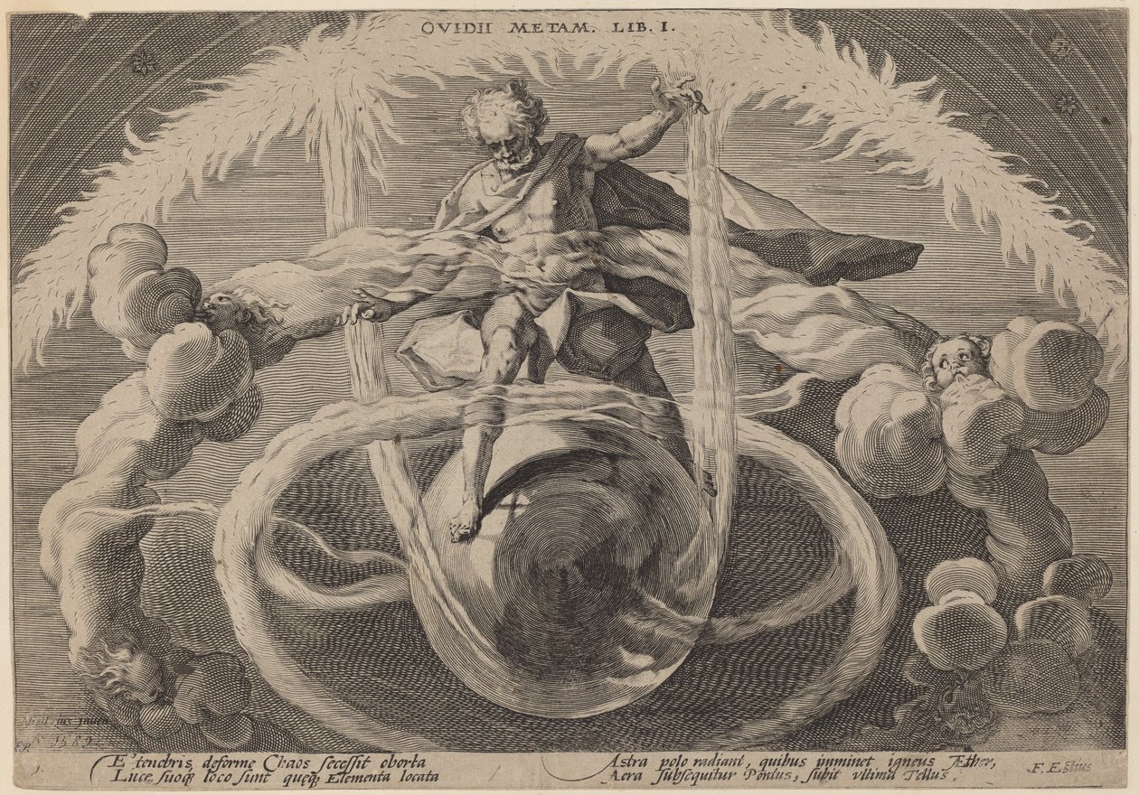 Caos: El Desenredo del Caos, o la Creación de los Elementos de Workshop of Hendrick Goltzius, after Hendrick Goltzius