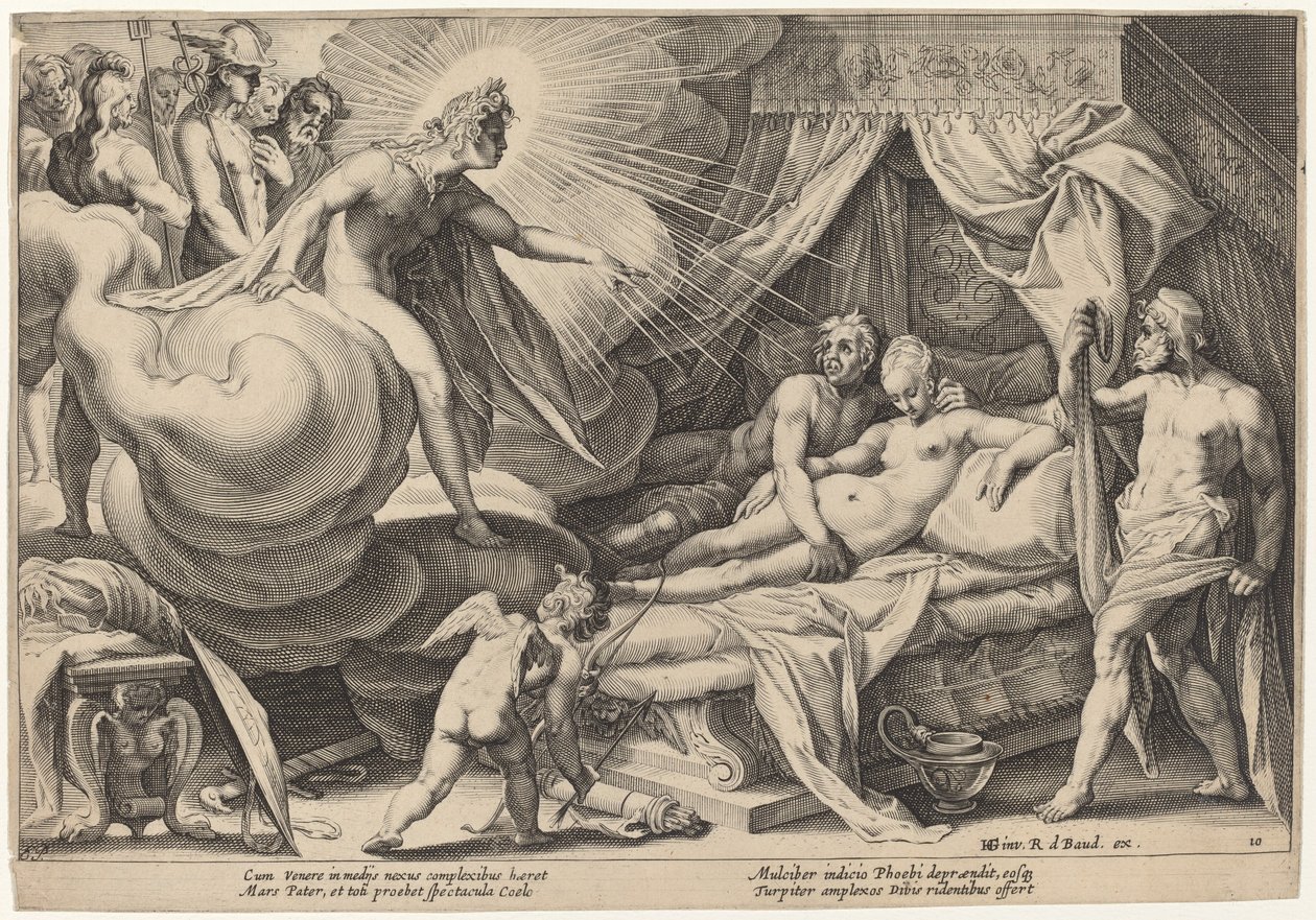 Marte y Venus sorprendidos de Workshop of Hendrick Goltzius, after Hendrick Goltzius