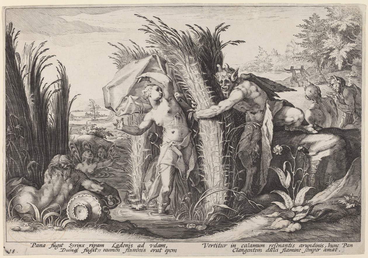 Pan y Siringa de Workshop of Hendrick Goltzius, after Hendrick Goltzius