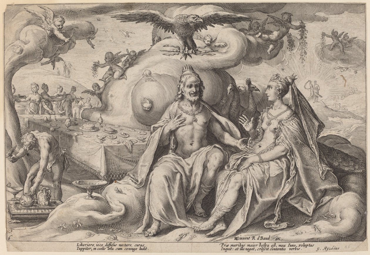 La Disputa entre Júpiter y Juno de Workshop of Hendrick Goltzius, after Hendrick Goltzius