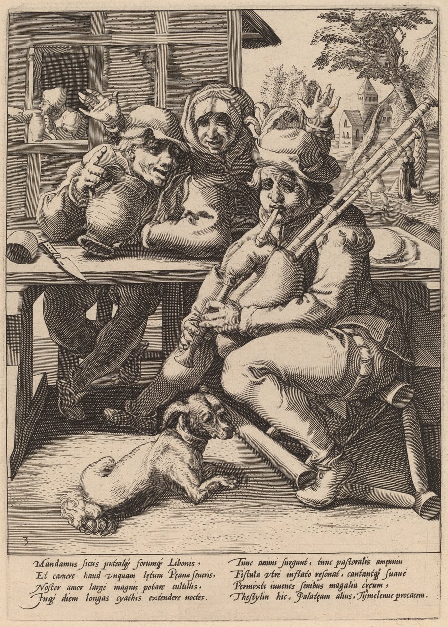 La gaita debe llenarse de Workshop of Hendrick Goltzius, after Karel van Mander I