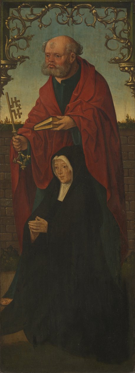 San Pedro y un donante (anverso); Santo Tomás (reverso) de Workshop of Jacob Cornelisz. van Oostsanen