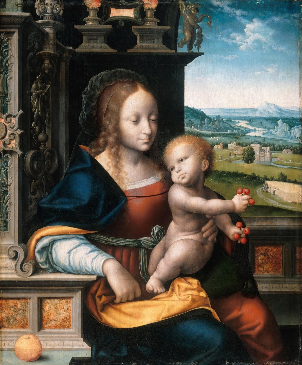 Nuestra Señora de las Cerezas de Workshop of Joos van Cleve
