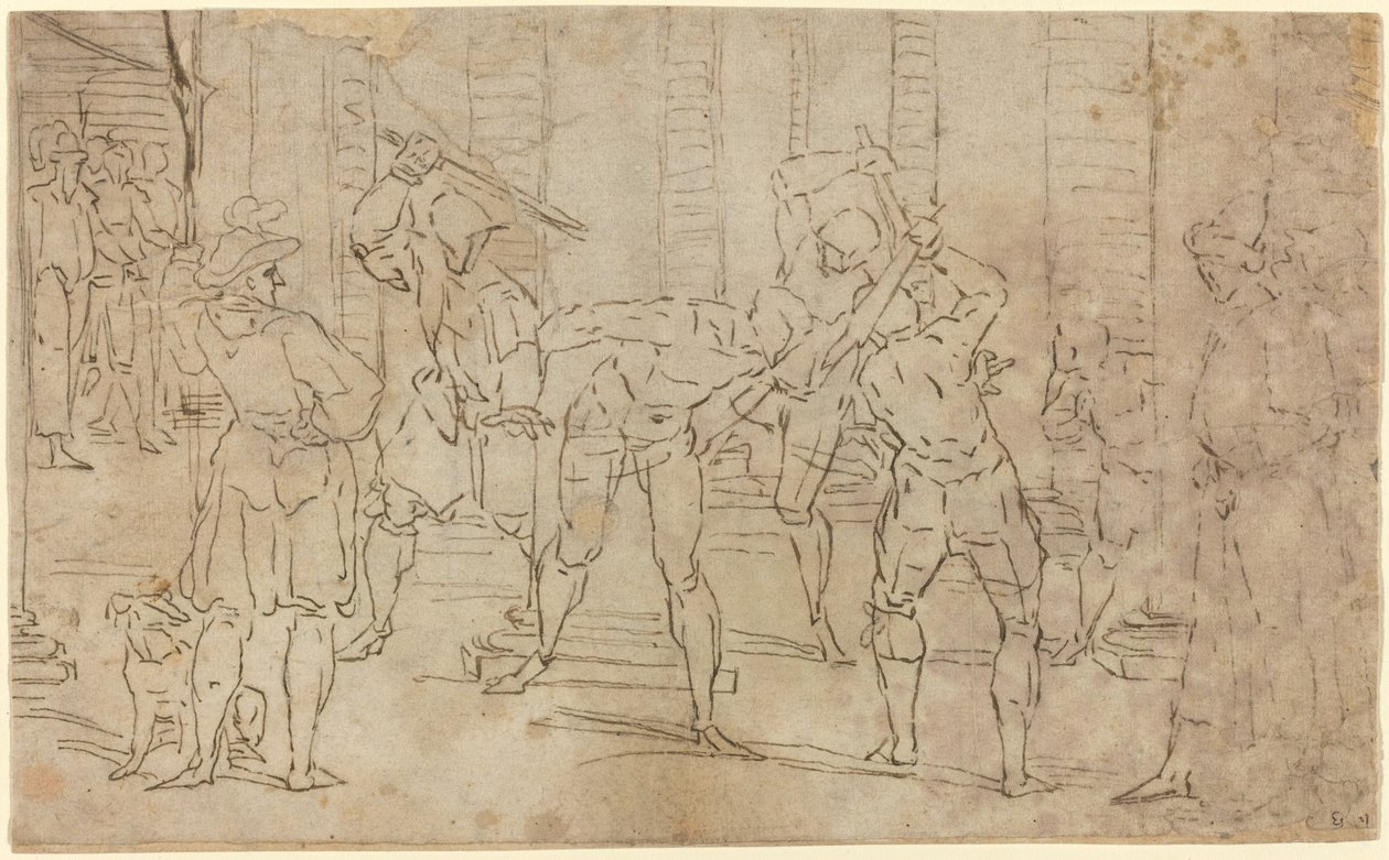 Flagelación de Cristo de Workshop of Luca Cambiaso