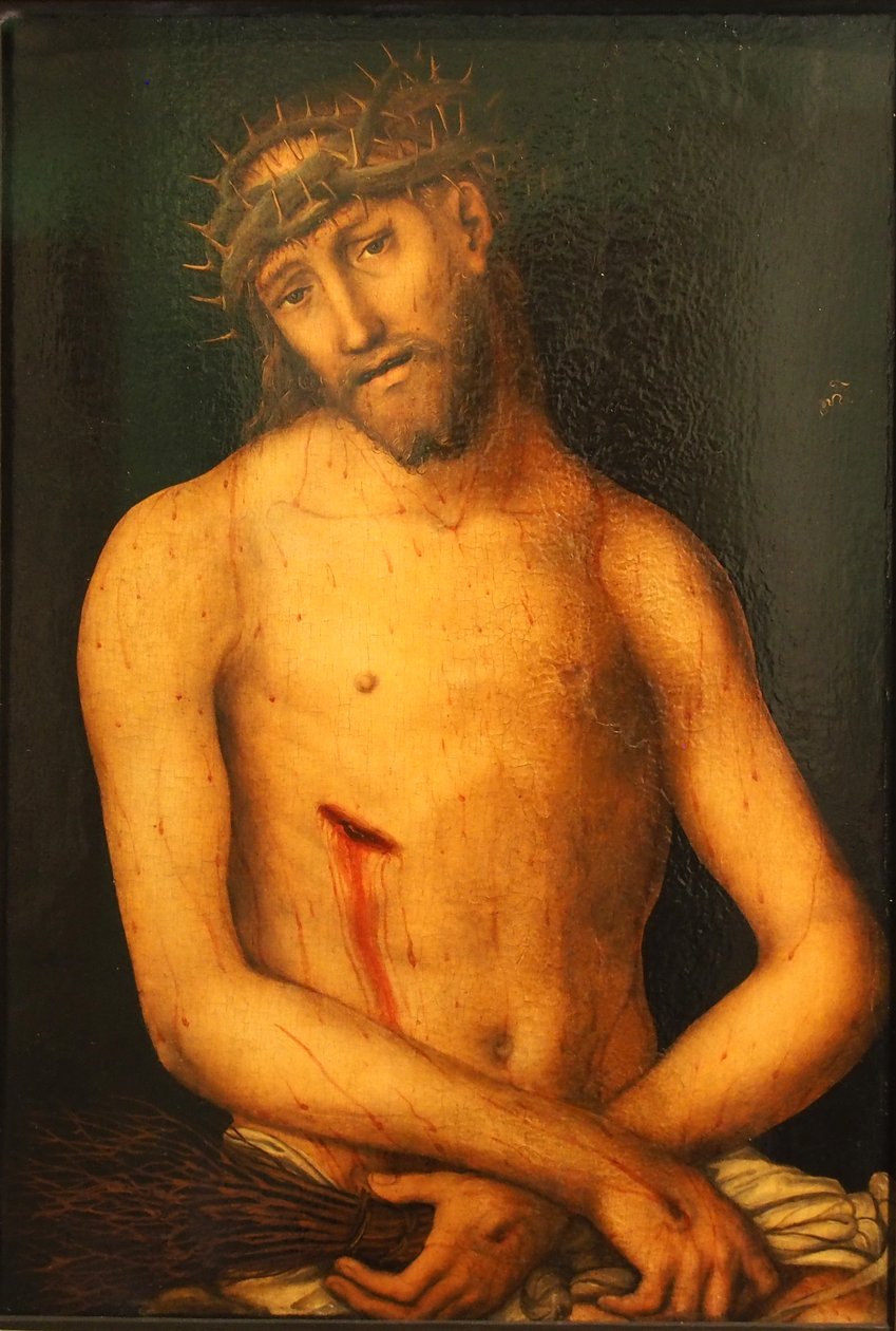 Alemán: Der Schmerzensmann Cristo como Varón de Dolores de workshop of Lucas Cranach the Elder