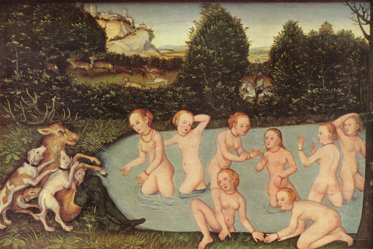 Alemán: Diana und Aktäon Diana and Actaeon de workshop of Lucas Cranach the Elder