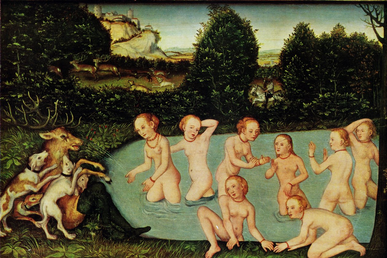 Alemán: Diana und Aktäon Diana and Actaeon de workshop of Lucas Cranach the Elder