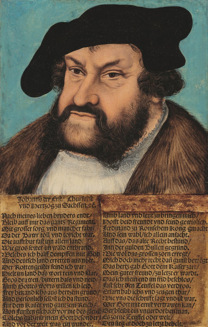 Alemán: Johann der Beständige, Kurfürst von Sachsen (1486-1532) Johann el Firme. Elector de Sajonia (1486-1532) de workshop of Lucas Cranach the Elder