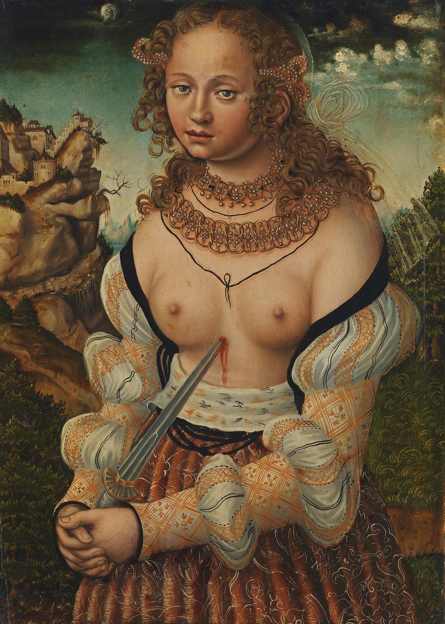 Alemán: Selbstmord der Lucretia Suicidio de Lucrecia de workshop of Lucas Cranach the Elder