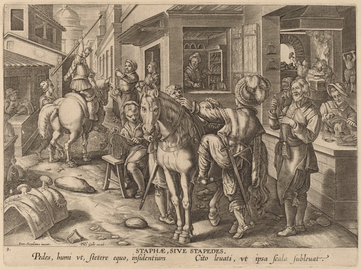 Staphae, o Estribos de Workshop of Philip Galle after Jan van der Straet