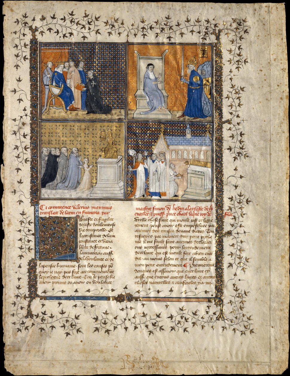 Hoja de un manuscrito de Valerius Maximus, ca. 1380-90 de Workshop of Pierre Remiet