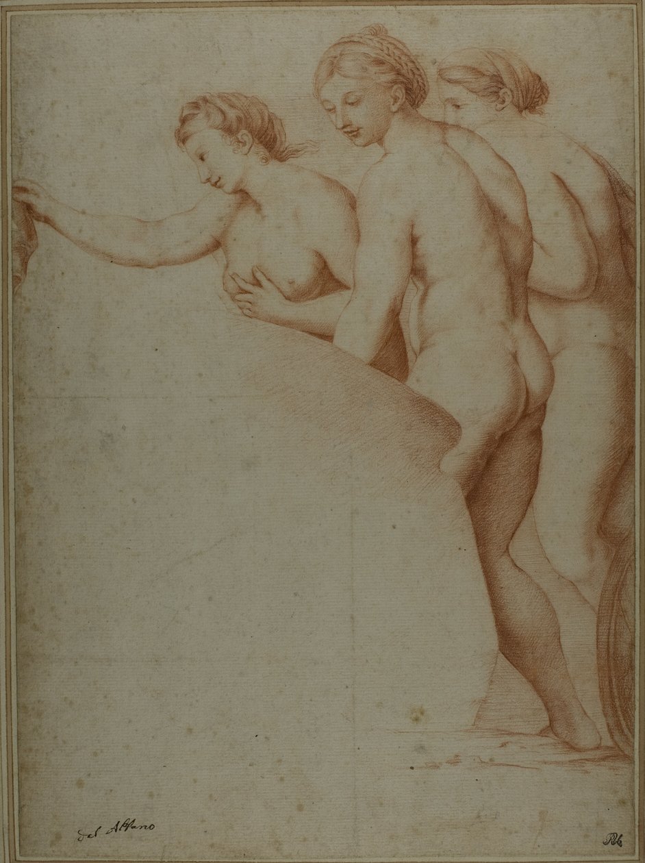 Tres mujeres desnudas de Workshop of Raphael