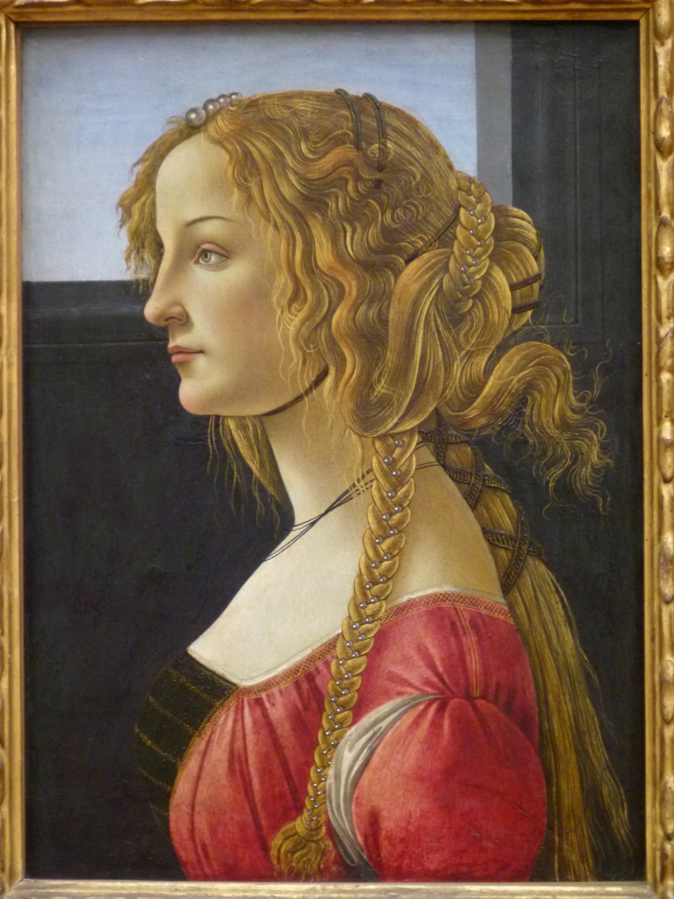 Alemán: Profilbildnis einer jungen Frau Retrato de perfil de una mujer joven, probablemente Simonetta de Workshop of Sandro Botticelli
