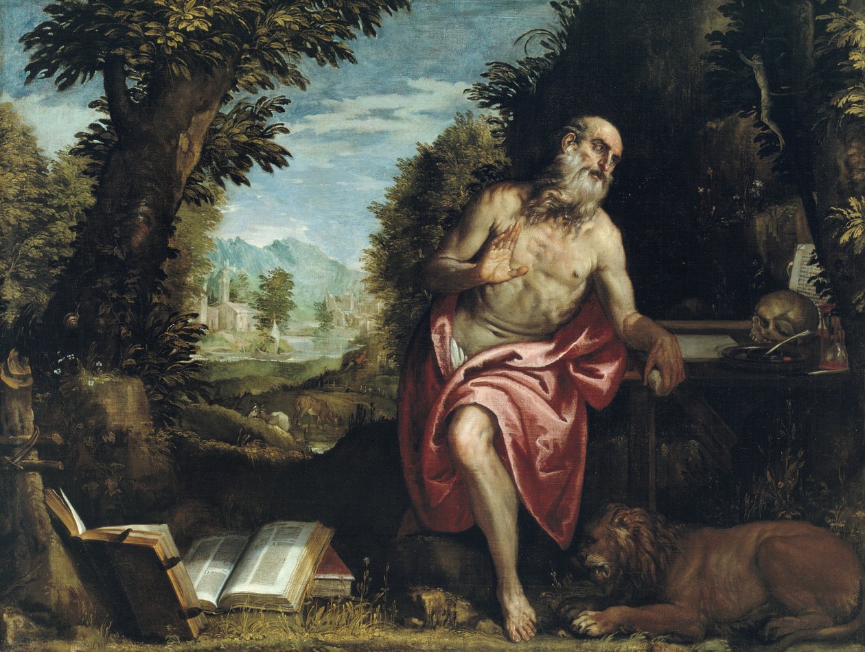 San Jerónimo en el desierto, 1585-1590 de Workshop of Veronese