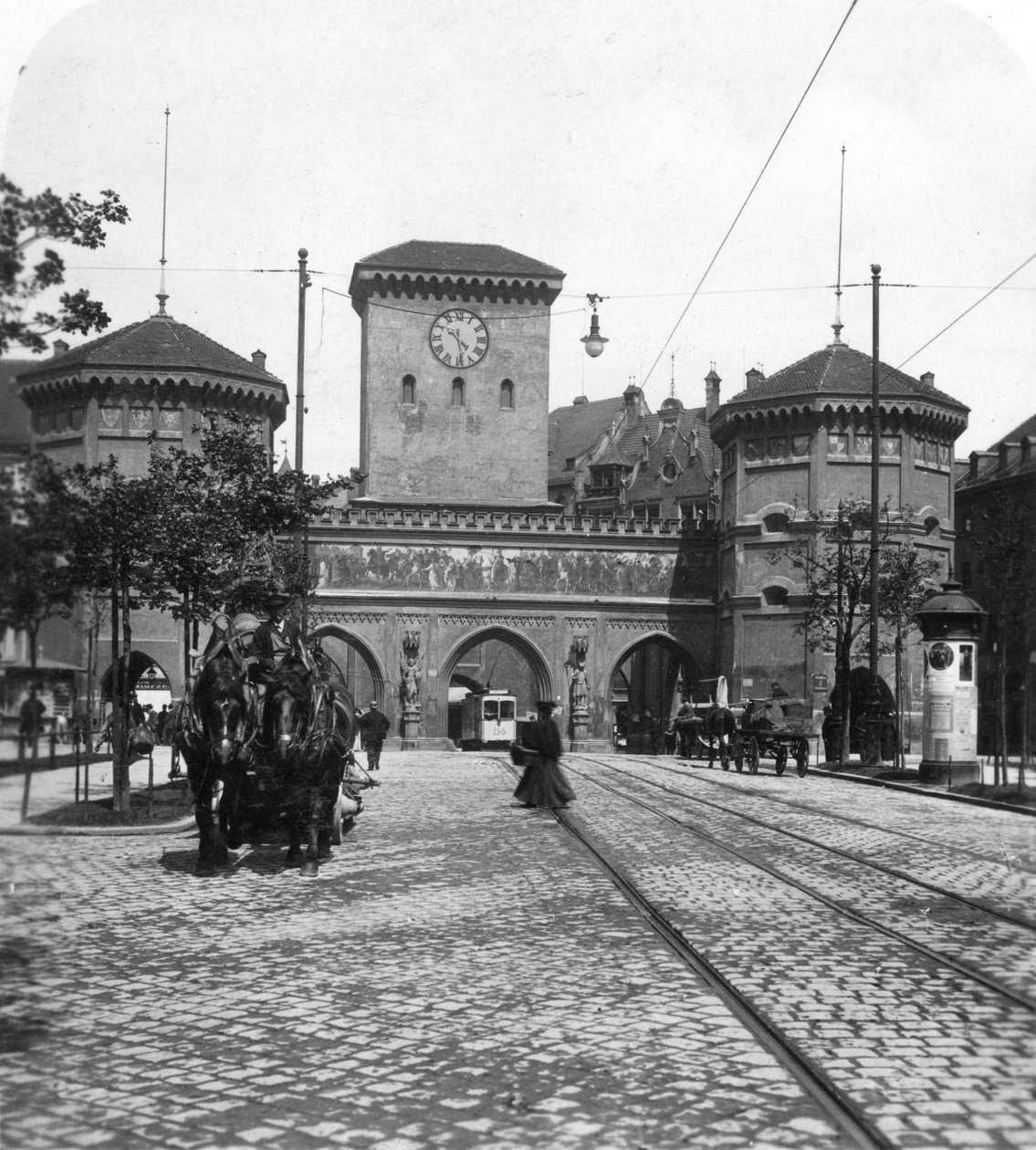 Isartor, Múnich, Alemania, c. 1900 de Wurthle and Sons