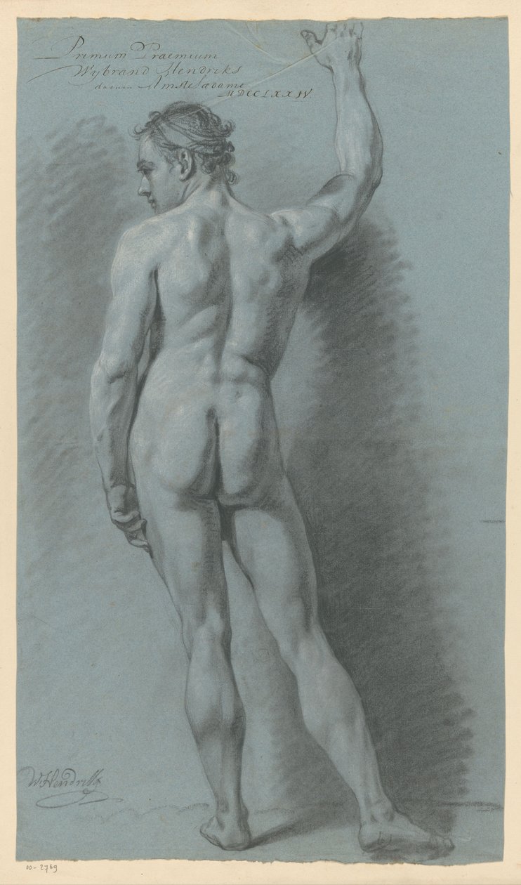 Desnudo masculino de pie, visto de espaldas (1.er premio, 1774) de Wybrand Hendriks