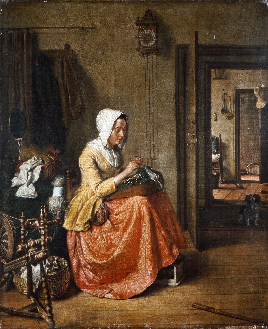 La encajera, c.1831 (óleo sobre lienzo) de Wybrand Hendriks