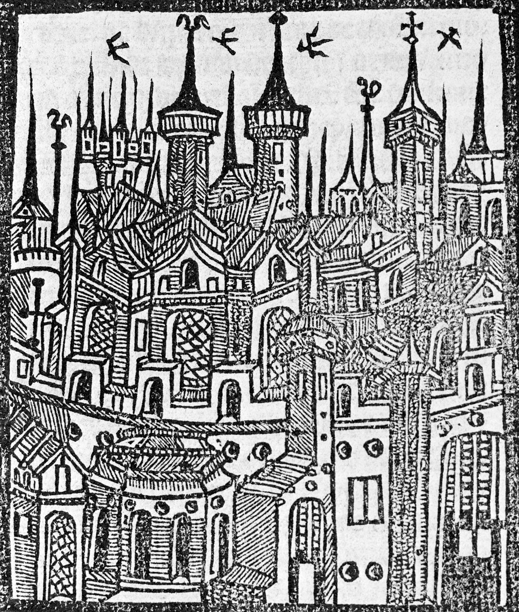 Grabado de La Crónica de Inglaterra, 1497 de Wynkyn de Worde