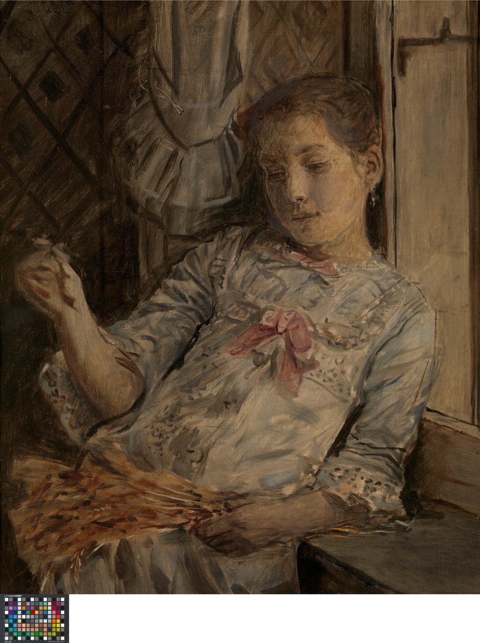 Retrato de Lucy Baldouf, la hijastra del artista de Xavier Mellery