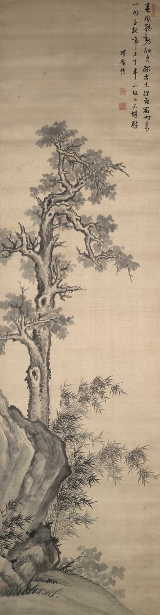 Árbol de Wutong, bambú y roca de Xiang Shengmo